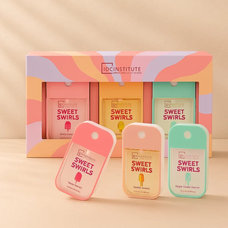 Lot de 6 (6,80€ Les 3 Brumes) :  Coffrets SWEET SWIRLS (3 brumes corporelles x 30 ml) – IDC Institute