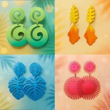 Lot de 12 (2,30€ Pièce) : Boucles d'Oreilles Fantaisies Couleurs Vives