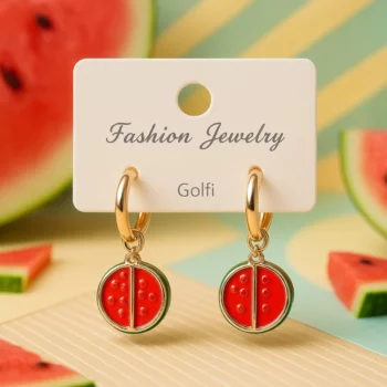 Lot de 6 (2€ Pièce) : Boucles d'Oreilles avec Petit Fruit coloré – Acier Inoxydable – Image 4