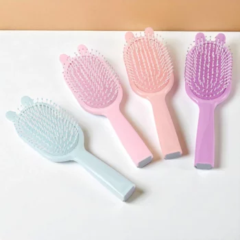 Carton de 24 (soit 1,75€ Pièce) : Brosse à Cheveux Ovales Colorées OREILLES FANTAISIES – Image 2