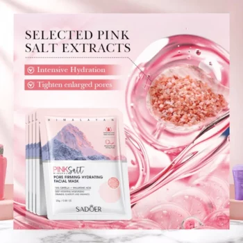 Lot de 6 (0,70€ unité) : Masques Visage Hydratants et Raffermissants au Sel Rose de l’Himalaya – SADOER – Image 2