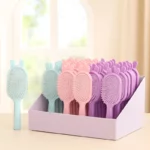Carton de 24 (soit 1,75€ Pièce) : Brosse à Cheveux Ovales Colorées OREILLES FANTAISIES