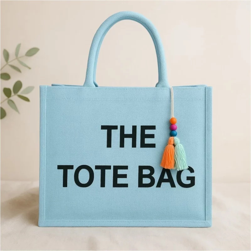 Sac à Main en Toile Bleu – THE TOTE BAG