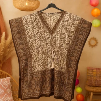 Lot de 6 Couleurs mélangées (2,80€ Pièce) : Tunique style CAFTAN Motif Petit Paisley Couleurs Aléatoires MADE IN INDIA – Image 2
