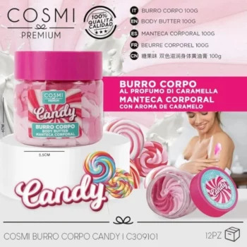 Lot de 6 (3,70€ unité) : Beurre corporel Candy – Cosmi Premium – 100 ml – Image 2