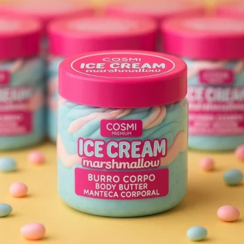 Lot de 12 (3€ unité) : Beurre corporel Ice Cream Marshmallow – Cosmi Premium – 100 ml