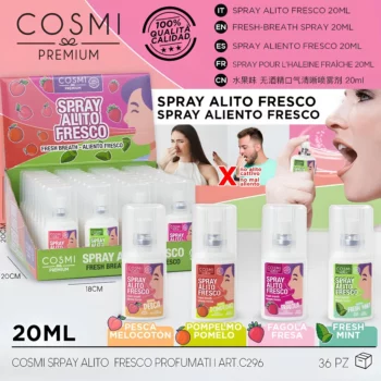 Présentoir de 36 (1,28€ unité) : Spray haleine fraîche 20ml – Cosmi Premium – Image 2