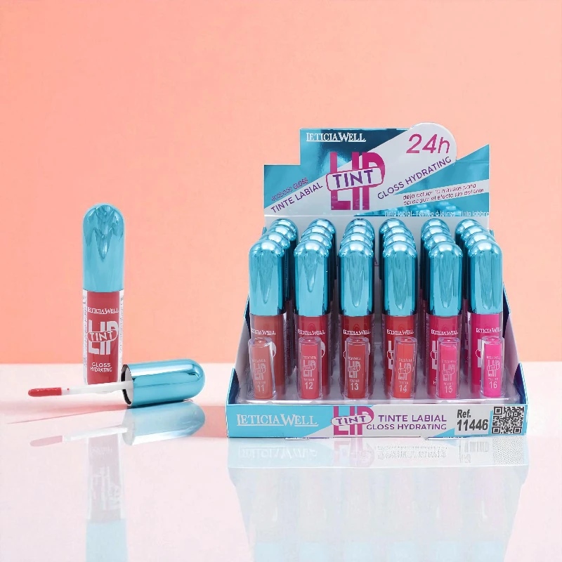 11446 tienture pour lèvres leticia well pas cher grossiste en ligne Lot de 24 (soit 0,87€ Pièce) : Gloss à Lèvres Hydratant TINT - Leticia Well – Image 1