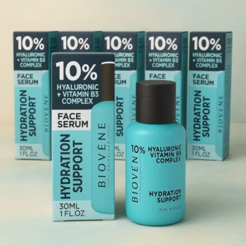 Lot de 12 (2.67€ Pièce) : Sérum pour Visage HYDRATION SUPPORT 10% Hyaluronic & Vitamin B5 Complex 30ml – Biovène Barcelona