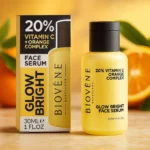 Lot de 6 (3.37€ Pièce) : Sérum pour Visage GLOW BRIGHT 20% Vitamine C & Orange Complex 30ml – Biovène Barcelona