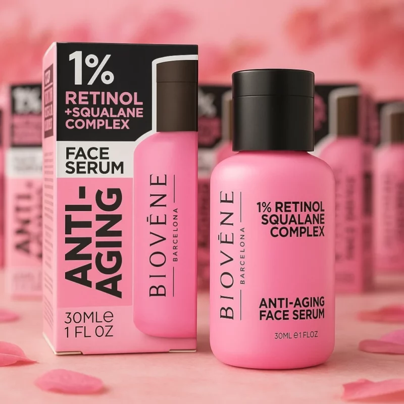 Lot de 12 (2.67€ Pièce) : Sérum pour Visage ANTI-AGING 1% Retinol & Squalane Complex 30ml – Biovène Barcelona