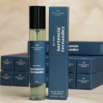 Présentoir de 20 (1,20€ pièce) : Eau de toilette générique Homme HORTENCIO FERNANDEZ FOR MEN 33ml - Reyes Queens