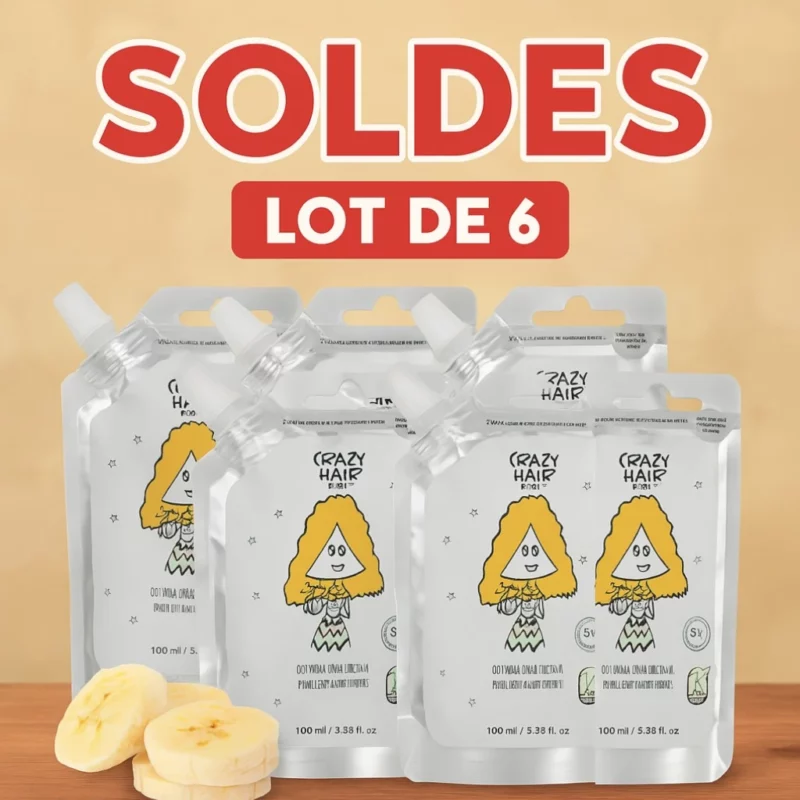 Lot de 6 (0,75€ Pièce) : Conditioners Émollients CRAZY HAIR – Senteur Banane