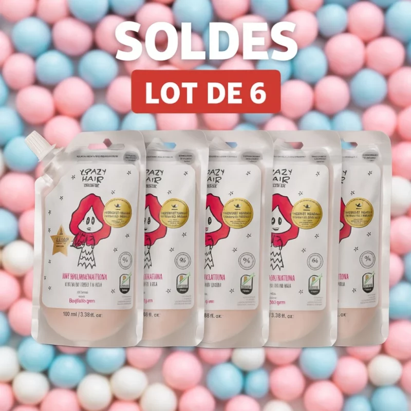 Lot de 6 (0,75€ Pièce) : Conditioners Humectants CRAZY HAIR – Senteur Bubble Gum