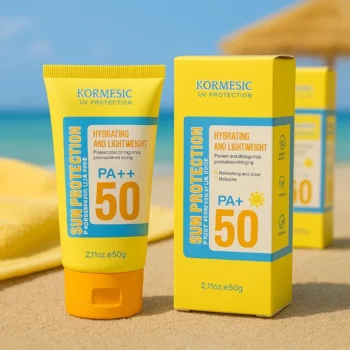 Lot de 20 (2,40€ Pièce) : CRÈME SOLAIRE SPF 50++ HYDRATANTE ET LÉGÈRE – KORMESIC