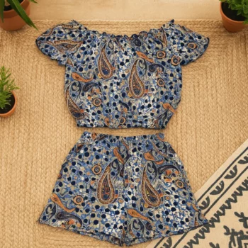 Lot de 12 (Soit 2€ Pièce) : Ensembles Été Femme – Haut + Short – Motif Paisley – M/L et XL/2XL – Image 4