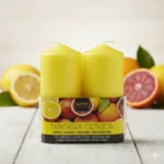 Lot de 12X2 Bougies (1,90€ les 2 Bougies) - Parfum Agrumes - 10cm X 4,70cm - 24H
