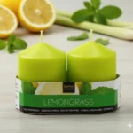 Lot de 12X2 Bougies (1,90€ les 2 Bougies) - Parfum Citron & Menthe - 7cm X 5,70cm - 24H