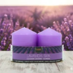 Lot de 12X2 Bougies (1,90€ les 2 Bougies) - Parfum Lavande & Spa - 7cm X 5,70cm - 24H