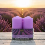 Lot de 12X2 Bougies (1,90€ les 2 Bougies) - Parfum Lavande - 10cm X 4,70cm - 24H