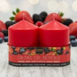Lot de 12X2 Bougies (1,90€ les 2 Bougies) - Parfum Fruits Rouges - 7cm X 5,70cm - 24H