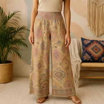 Lot de 5 (3.50€ Pièce) : Pantalon coupe Large Motif Bohème Coloré - MADE IN INDIA