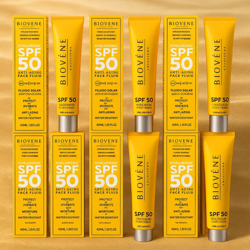 Lot de 12 (4,65€ Pièce) : Fluide Solaire Visage Anti-Âge SPF 50 – Biovène Barcelona