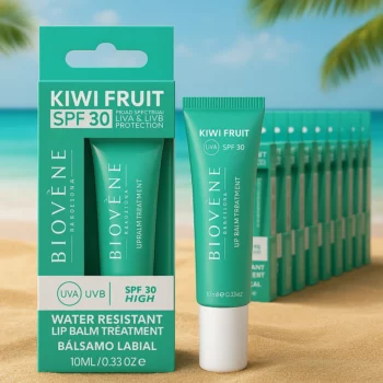 Lot de 12 (soit 2,20€ Pièce) : Baume à Lèvres KIWI SPF 30 – Soin Solaire Hydratant Résistant à l’Eau