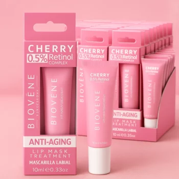 Lot de 12 (soit 2,20€ Pièce) : Masque à Lèvres Cerise au Rétinol 0,5 % – Soin Anti-Âge Nourrissant