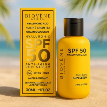 Lot de 6 (4,25€ Pièce) : Sérum Solaire Anti-Âge SPF 50 – Haute Protection Visage & Contour des Yeux – Image 2