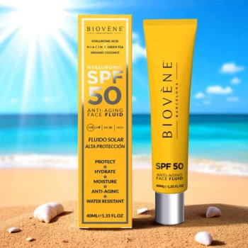 Lot de 6 (4,65€ Pièce) : Fluide Solaire Visage Anti-Âge SPF 50 – Biovène Barcelona – Image 2