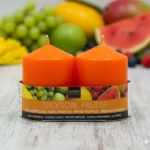 Lot de 12X2 Bougies (1,90€ les 2 Bougies) - Parfum Fruits Tropicaux - 7cm X 5,70cm - 24H