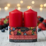 Lot de 12X2 Bougies (1,90€ les 2 Bougies) - Parfum Fruits Rouges - 10cm X 4,70cm - 24H