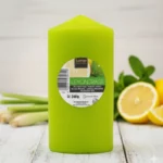 Lot de 12 Bougies (1,60€ Pièce) - Grande Bougie Citron & Menthe - 12cm X 5,70cm - 240grs