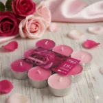 Lot de 6 paquets de 18 bougies (soit 1,60€ les 18) - Parfum Rose