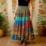 Lot de 5 (3,50€ Pièce) : Jupe longue Patchwork Motif Bohème Coloré - MADE IN INDIA