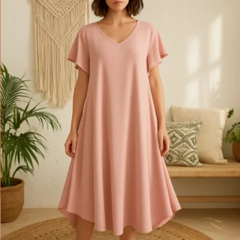 Lot de 5 (Soit 5.80€ Pièce) Mélange de Couleur de Robe Longue Coupe Large & Evasée - MADE IN ITALY