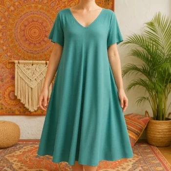 Lot de 5 (Soit 5.80€ Pièce) Mélange de Couleur de Robe Longue Coupe Large & Evasée - MADE IN ITALY – Image 6