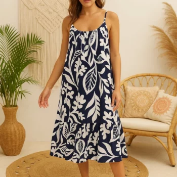 Lot de 5 (Soit 5.80€ Pièce) Mélange de Couleur de Robe Mi-longue Large Motif Estival Coloré  - MADE IN ITALY – Image 3