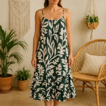 Lot de 5 (Soit 5.80€ Pièce) Mélange de Couleur de Robe Mi-longue Large Motif Estival Coloré  - MADE IN ITALY – Image 5