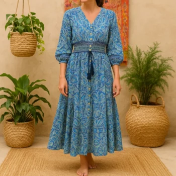Lot de 12 (Soit 3€ Pièce) Robes Longues avec Manches – Motif Ethnique Coloré – Tailles M/L & XL/XXL