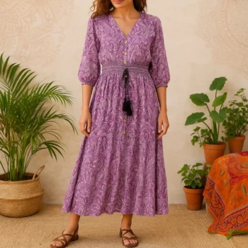 Lot de 12 (Soit 3€ Pièce) Robes Longues avec Manches – Motif Ethnique Coloré – Tailles M/L & XL/XXL – Image 5