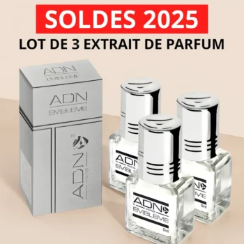 Lot de 3 (Soit 1€ pièce) : Extraits de Parfum Homme Emblème 5 ml – Fabriqué en France