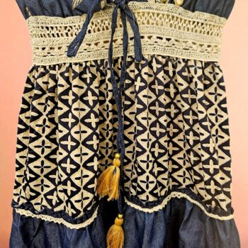 Lot de 2 (5,50€ Pièce) : Robe Mi-longue Blue Denim fluide & Motif Bohème - MADE IN INDIA – Image 5