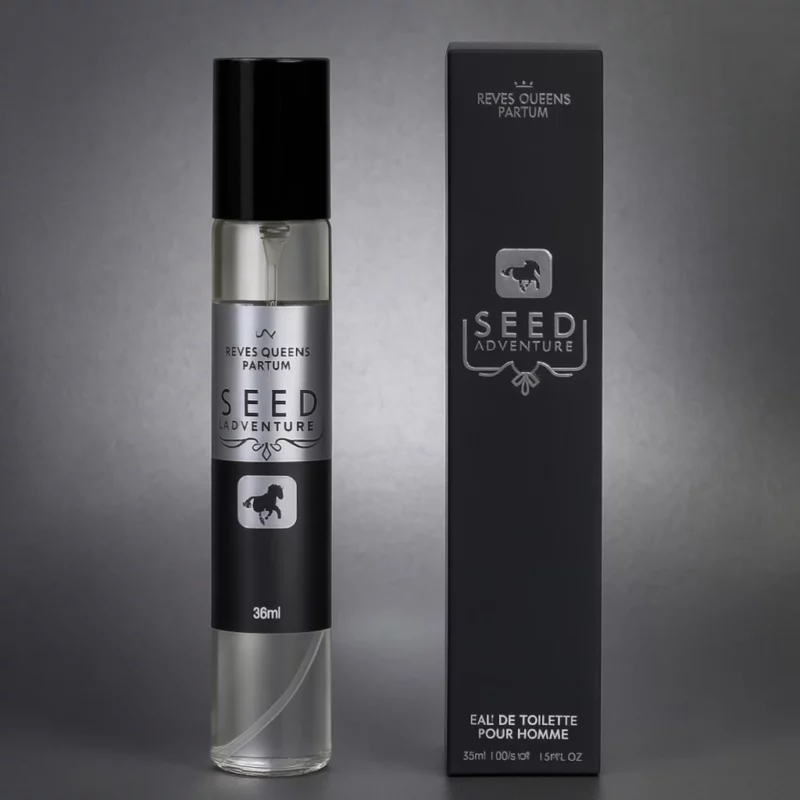 Présentoir de 20 (1,20€ pièce) : Eau de toilette générique Homme SEED ADVENTURE 33ml - Reyes Queens