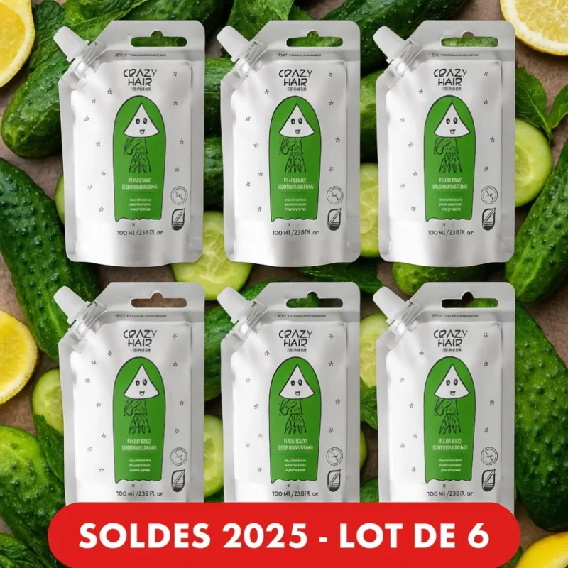 Lot de 6 (0,75€ Pièce) : Shampoings Doux CRAZY HAIR – Camellia & Citron Vert