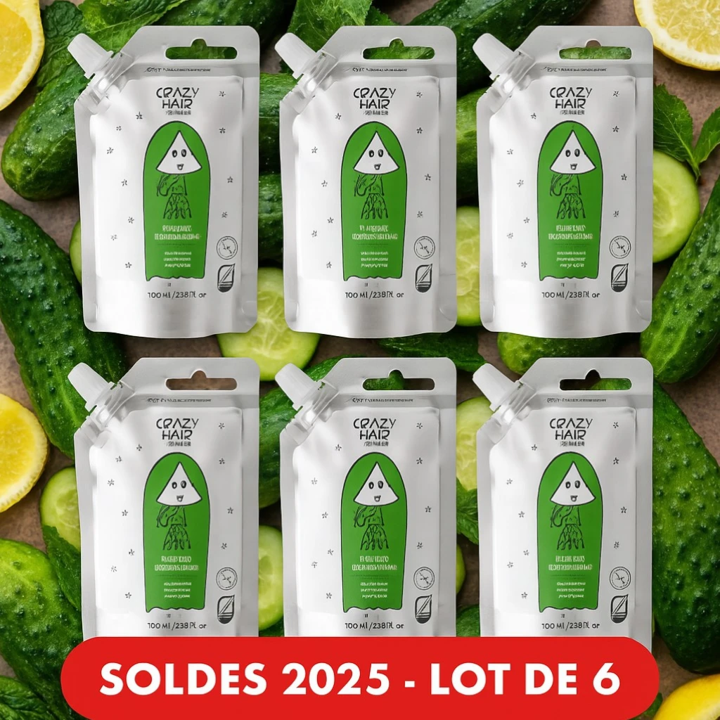 shampoing au comcombre hiskin en gros Lot de 6 (0,75€ Pièce) : Shampoings Doux CRAZY HAIR – Camellia & Citron Vert – Image 1