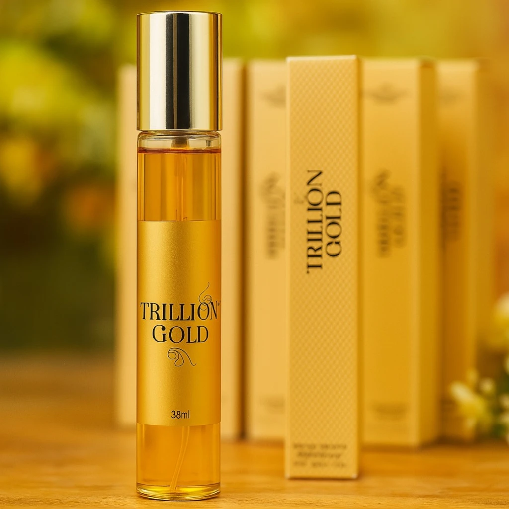 trillon gold eau de toilette pour homme 1 Présentoir de 20 (1,20€ pièce) : Eau de toilette générique Homme TRILLION GOLD 33ml - Reyes Queens – Image 1