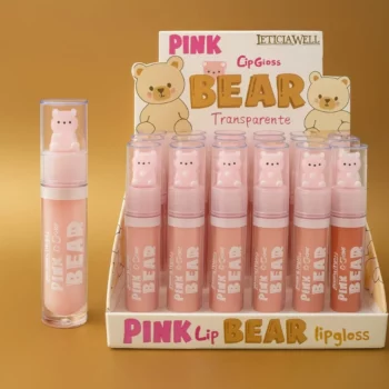 Présentoir de 24 (soit 0,98€ l'unité) : Lipgloss PINK BEAR – Leticia Well