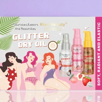 Présentoir de 12 (1,86€ unité) : HUILE SÈCHE PAILLETÉE - Kiss Beauty – Image 2